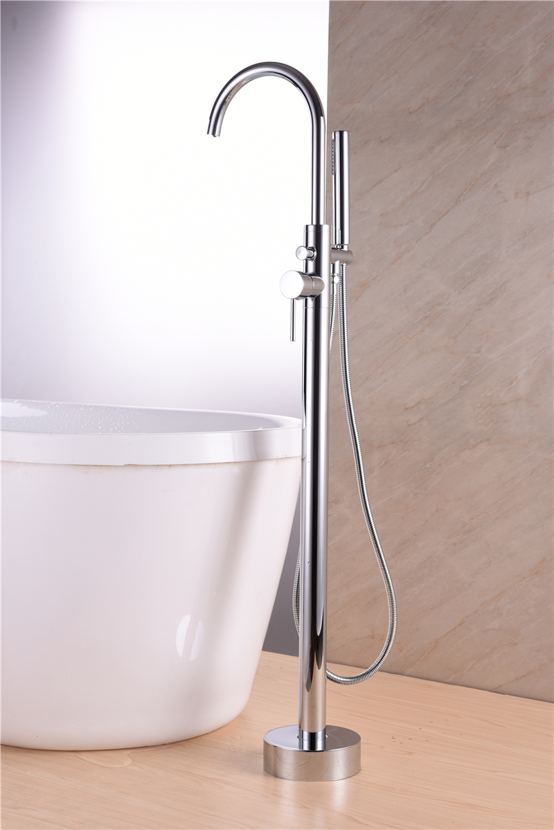 خلاط حوض الاستحمام Bravat Stand Alone Shower S Free Standing Mixers Faucet High Tubs السيراميك حمام Tapwaterheadandstand