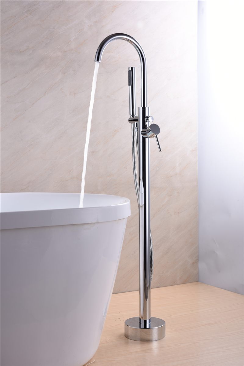 خلاط حوض الاستحمام Bravat Stand Alone Shower S Free Standing Mixers Faucet High Tubs السيراميك حمام Tapwaterheadandstand