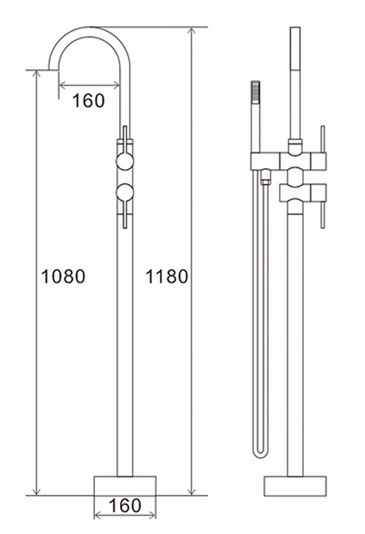 حار بيع Floormount حمام الصنابير حشو النحاس قائما بذاته حوض الاستحمام Tapware للحمامات في الأمازون