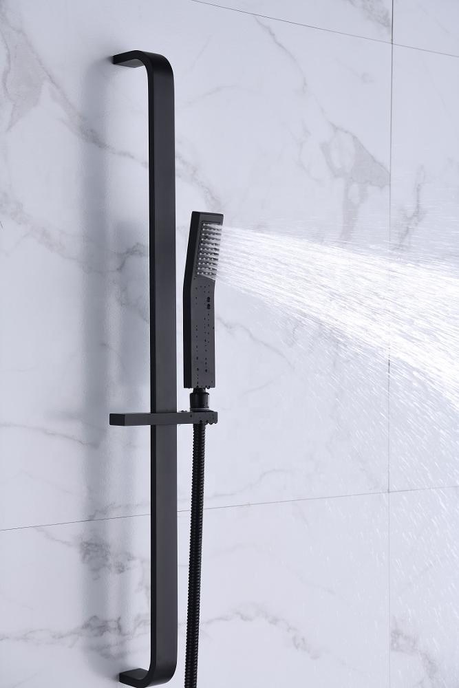 الحديثة الحائط الحمام النحاس مات الأسود أخفى خفية دش صنبور Zwarte Waterval Badkraan Doucheset