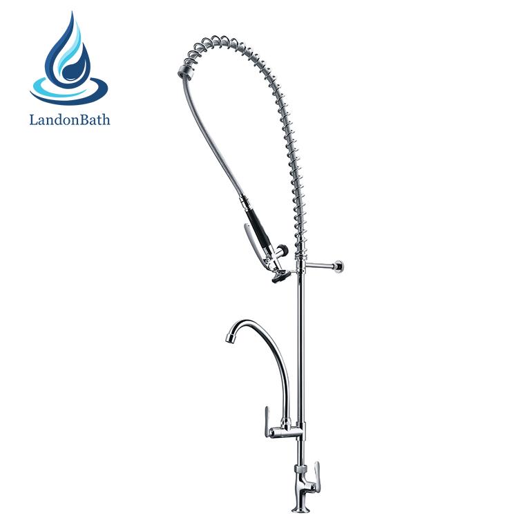 صنبور بالوعة مطعم احترافي وخلاط بخاخ صنبور بخاخ رأس تجاري للمطبخ من الفولاذ المقاوم للصدأ يسحب قبل التجفيف