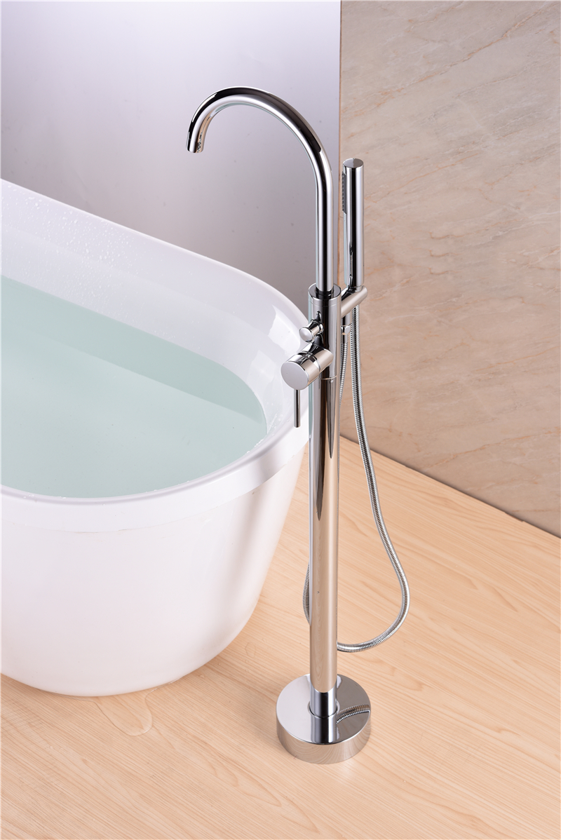 خلاط حوض الاستحمام Bravat Stand Alone Shower S Free Standing Mixers Faucet High Tubs السيراميك حمام Tapwaterheadandstand
