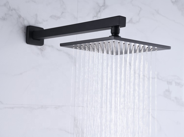 الحديثة الحائط الحمام النحاس مات الأسود أخفى خفية دش صنبور Zwarte Waterval Badkraan Doucheset