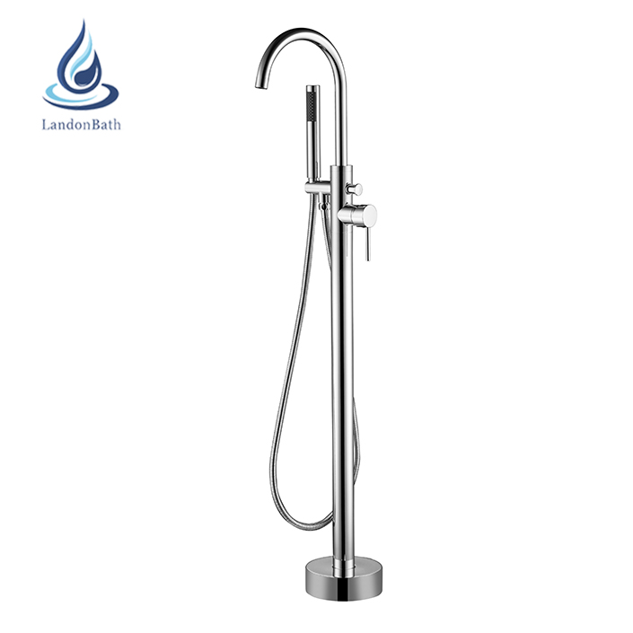 خلاط حوض الاستحمام Bravat Stand Alone Shower S Free Standing Mixers Faucet High Tubs السيراميك حمام Tapwaterheadandstand